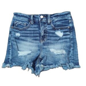 Buckle Black 0 / 25 W Women's Distressed High Rise Midi Boyfriend Jean Shorts